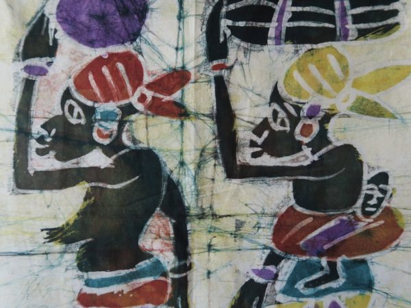 Close up - Batik 'Retour du marché' - Burkina Faso