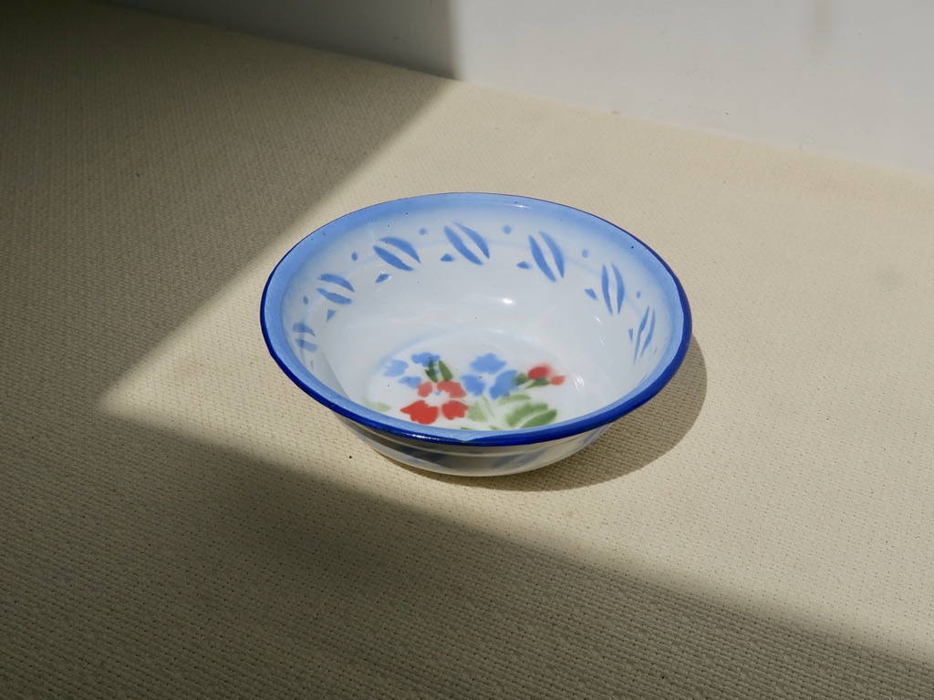 Enamel blue bowl